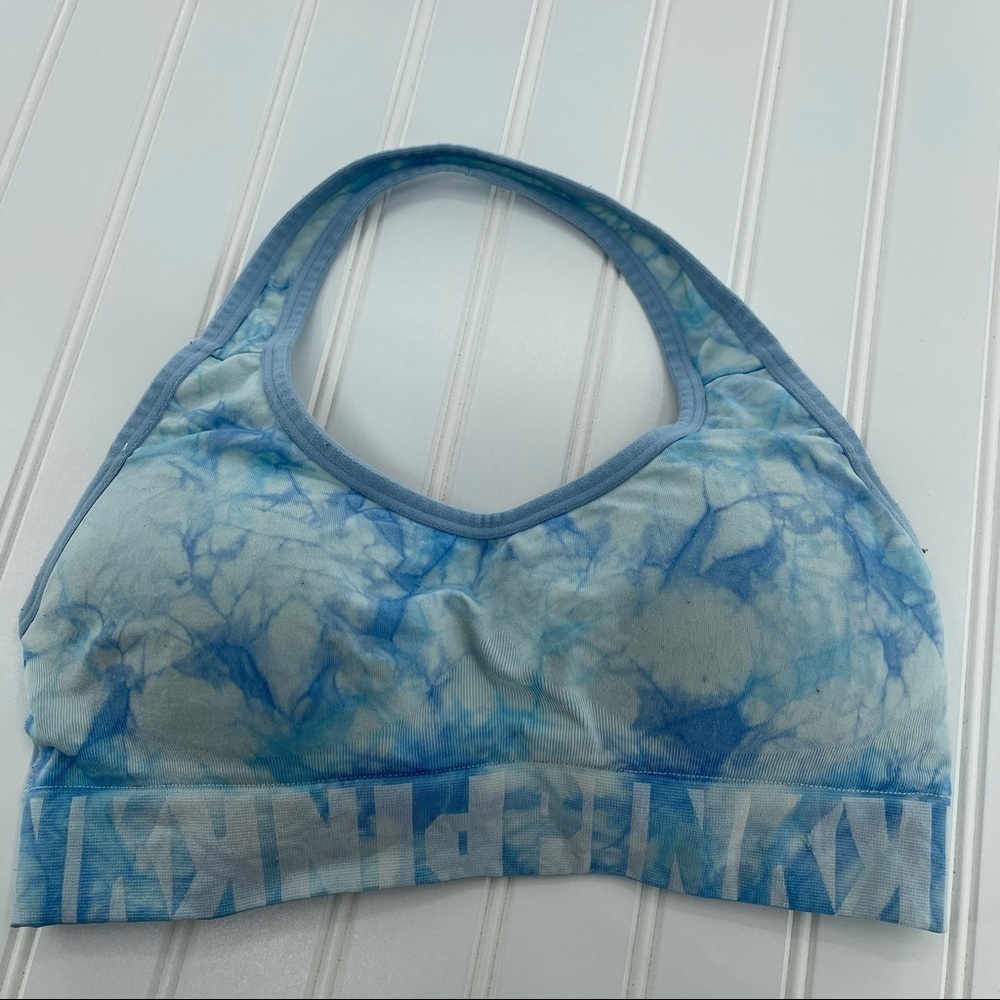 Victoria Secret PINK Halter Style Blue Tie-Dye Sports Bra Size M